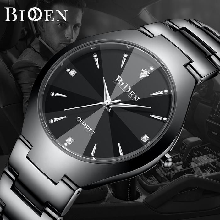 BIDEN jam tangan pria BIDEN Bisnis Mewah Otomatis Date Anti Air Kuarsa jam tangan cowok
