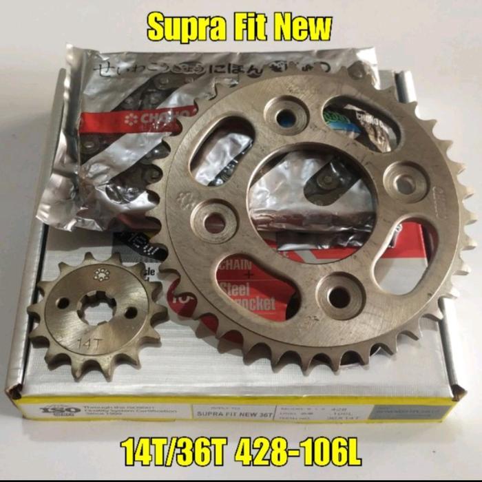 Choho Gear Paket Set Supra Fit New Revo Karisma Kirana Blade Supra X 125 New F1 428 14T 36T 106L