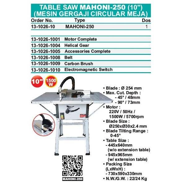 Wipro 10" Premium Table Saw - Gergaji kayu meja