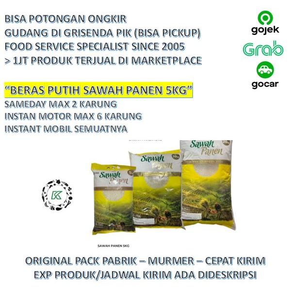 Beras 5kg Sawah Panen Wilmar Putih