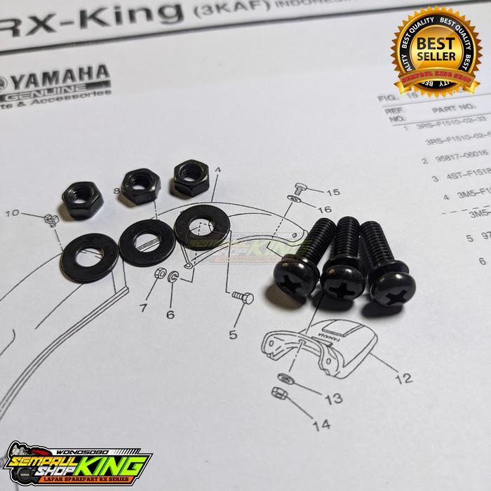 Baut set karet kepet spakbor belakang rx king
