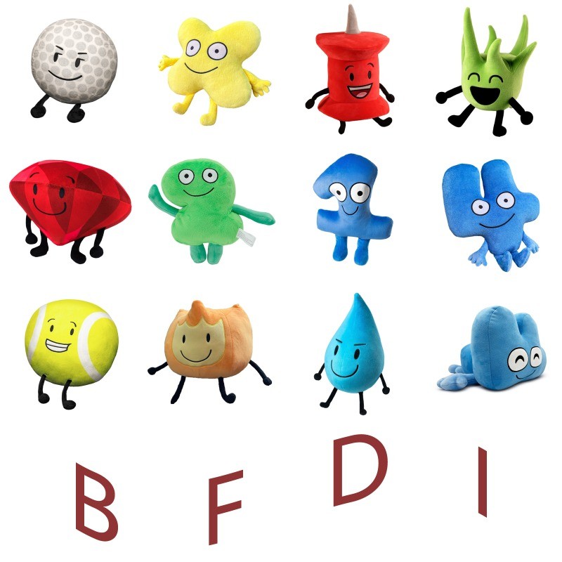 BFDI Battle For Dream Island Plush Toy Anime Peripherals Soft Doll Collection Room Decoration Toy