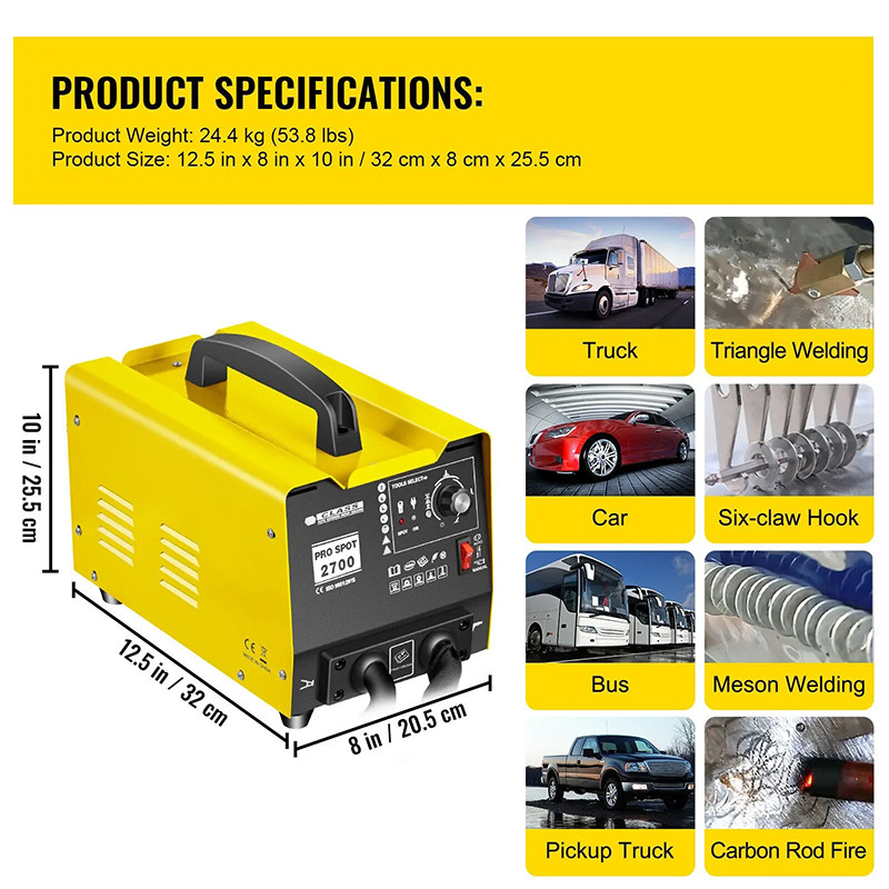 Zten Spot Welder 3500A Spot Welding Machine Dent Puller 2KW Spot Puller Bonnet Dent Repair Machine