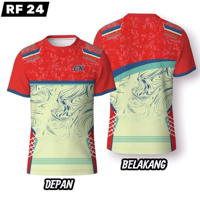 Kaos Training Olahraga Full Printing Jumbo Jersey Voli Pria Dan Wanita Dewasa baju Badminton Baju