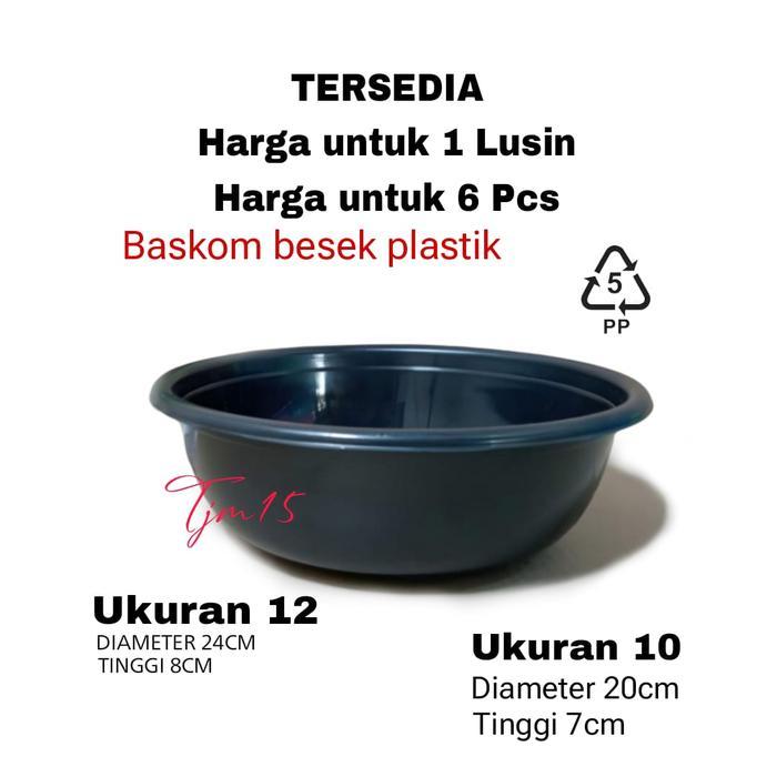 [GROSIR] Baskom Besek Plastik HITAM Ukuran 10-12 Baskom Plastik Kualitas SUPER