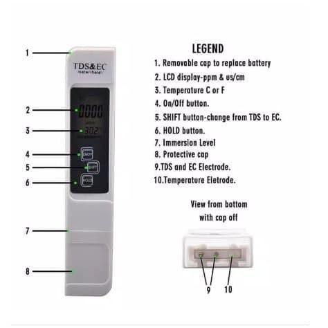 Ukur Hidroponik TDS Alat Ukur TDS Meter untuk Hidroponik dan Air Minum - TDS meter EUGENBERG