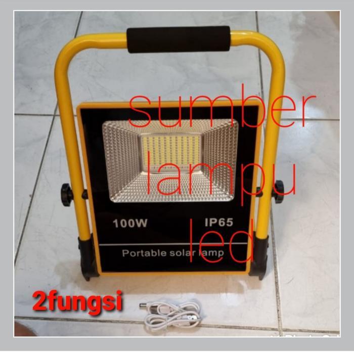sorot led charge listrik 100watt 100w tembak led portable 100 watt smd