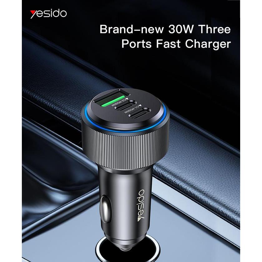 YESIDO Car Charger PD QC Fast Charge 42W Max Alumunium Alloy