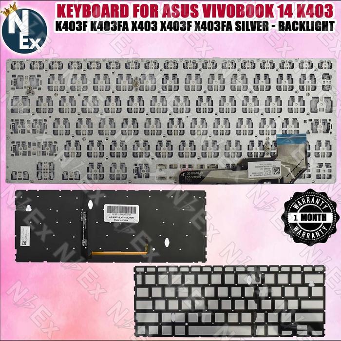 Keyboard For Vivobook 14 K403 K403F K403Fa X403 X403F X403Fa Silver - Bl