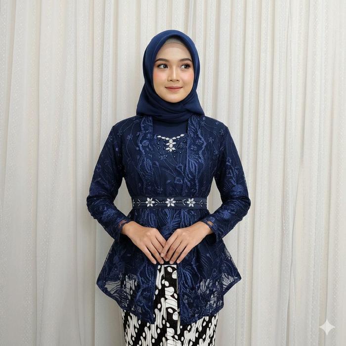 Kebaya Sherina Kutu Baru Modern Free Belt Payet Terlaris