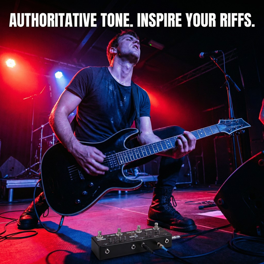 MOSKY Audio SOL918 Guitar Effects Pedal 5-in-1, Distortion Overdrive Delay Reverb, FX Loop True