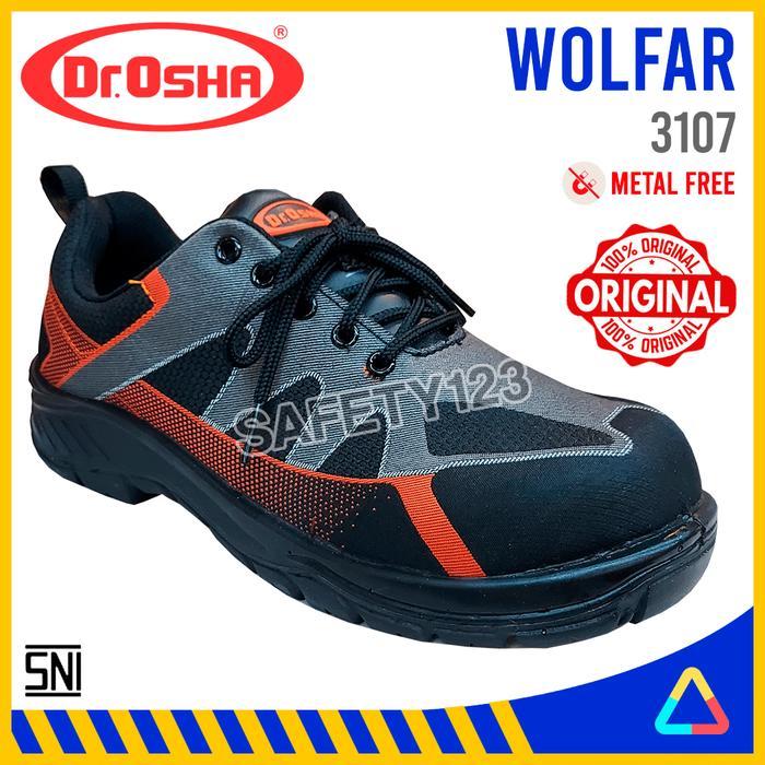 ` Dr OSHA 3107 Wolfar Metal Free Composite Sepatu Safety Shoes Sporty