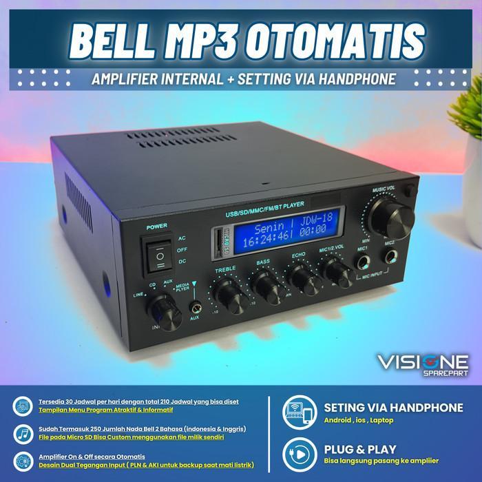 PROMO BEL SEKOLAH OTOMATIS BEL KANTOR BEL PABRIK ALARM OTOMATIS WIFI PLUS AMPLIFIER 100W