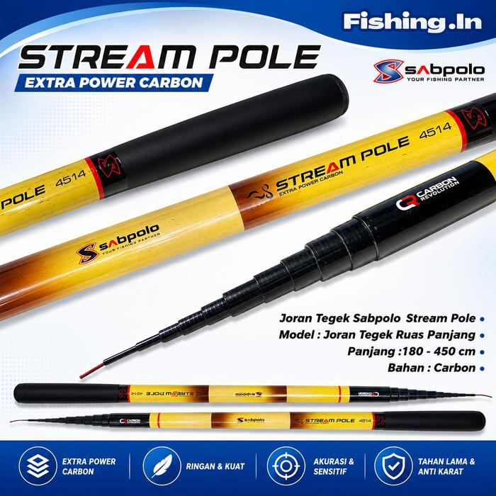 Joran Tegek Sabpolo Stream Pole 180-450Cm Carbon Action Medium