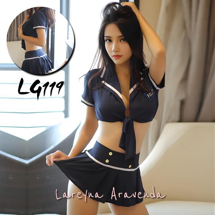PREMIUM Lareyna Set Lingerie Seksi & Rok Model Cosplay Sexy Police LG119