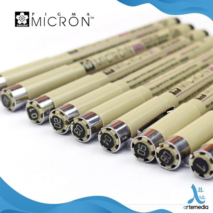 Sakura Pigma Micron Set Isi 9 Original Jepang Drawing Pen Fineliner Tinta Pigmen Waterproof Archival