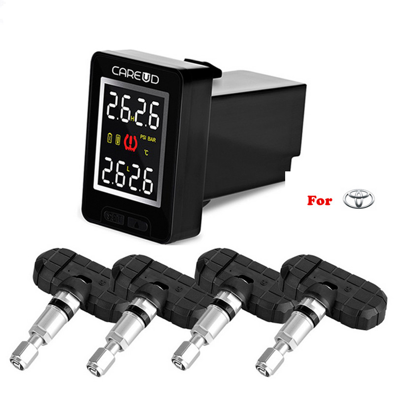 Hot CAREUD TPMS U912 Wireless Auto Tire Pressure Monitor for Toyota 4 Internal Sensor Type Pressure