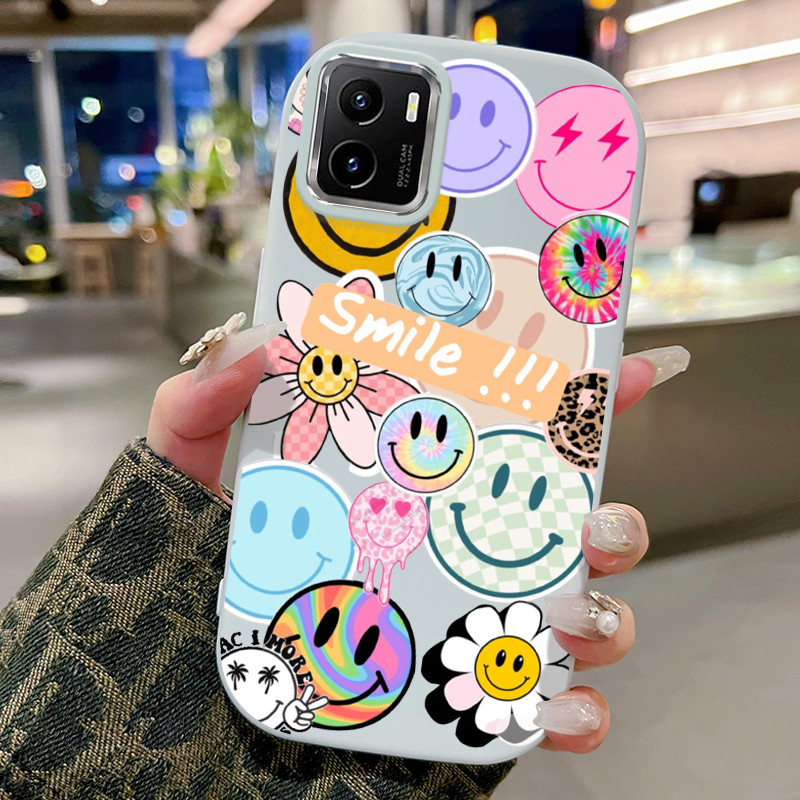 Casing Hp Untuk VIVO Y15s Y15a Y15c Y01 Case Casing Emoji tas pola Kerang gemuk ponsel HP Kasing Sil