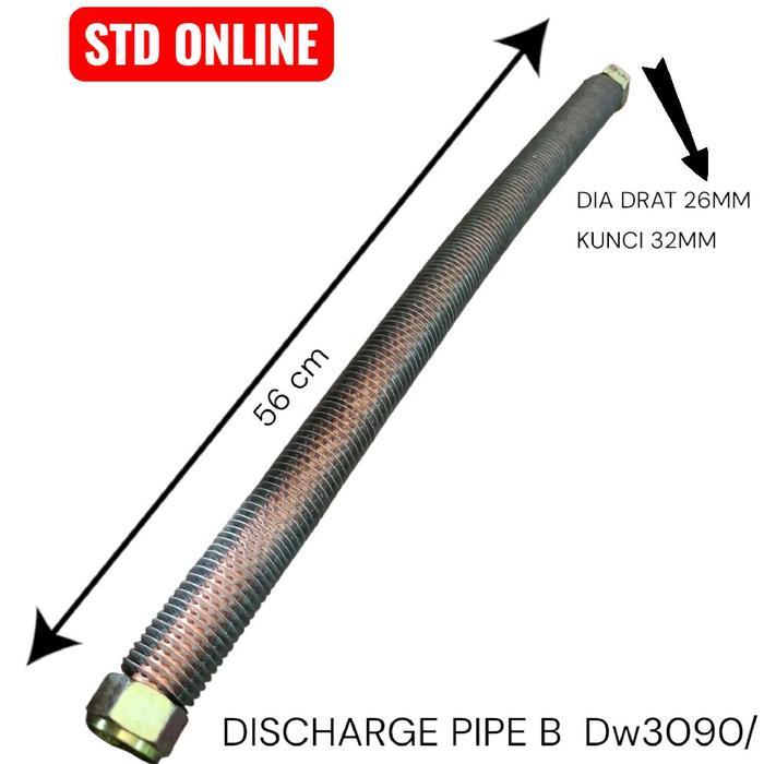 Dw3090 / Dw 3100 Discharge Pipe B Panjang 56Cm (Drat 26Mm Kunci 32Mm) Untuk Kompresor Angin 7.5Hp