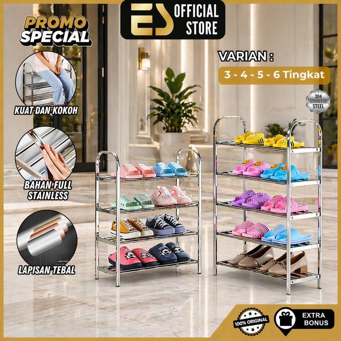 Informa Living - Rak Sepatu Susun Stainless Tebal Premium Rak Susun Serbaguna Penyimpanan Sepatu