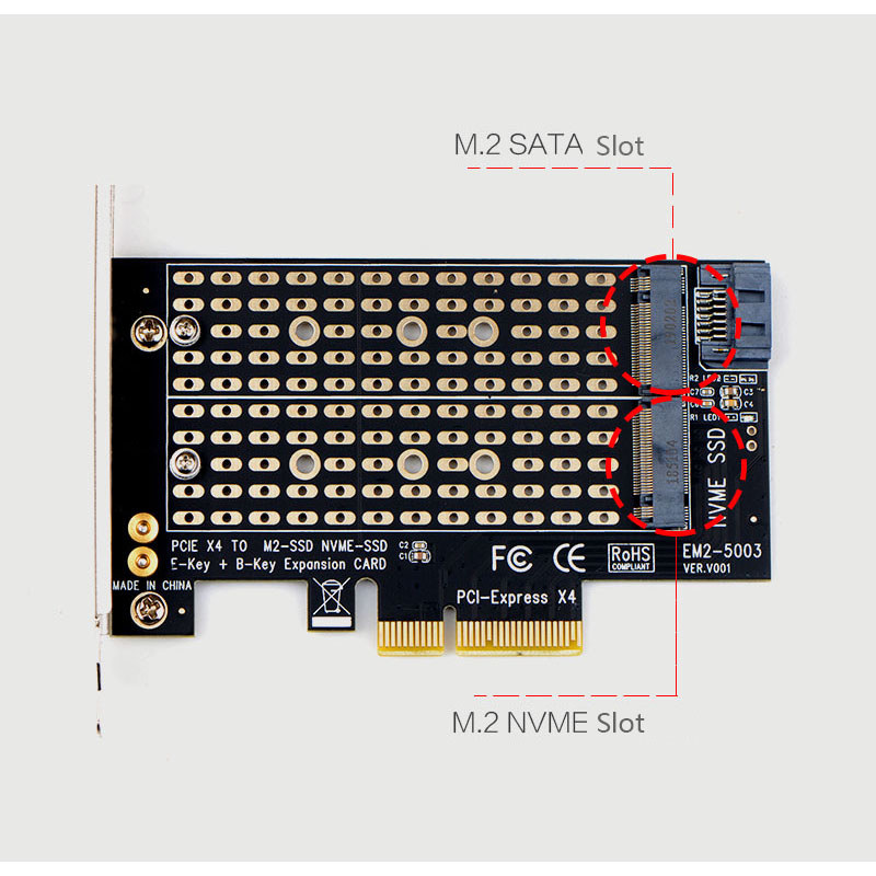 Add On Cards PCIE To M2/M.2 Adapter SATA M.2 SSD PCIE Adapter NVME/M2 PCIE Adapter SSD M2 To SATA