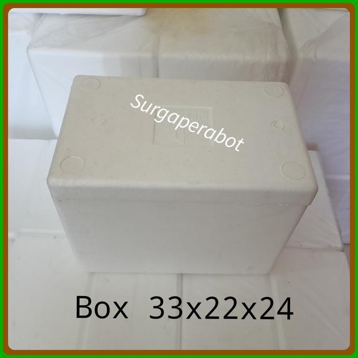 Sterofoam Box Kotak Uk. 33X22X24 Styrofoam Wadah Ikan Es Frozen Food Bm Small Kecil Sedang