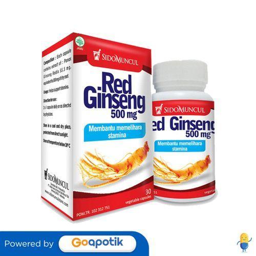 SIDOMUNCUL RED GINSENG 500 MG BOTOL 30 KAPSUL