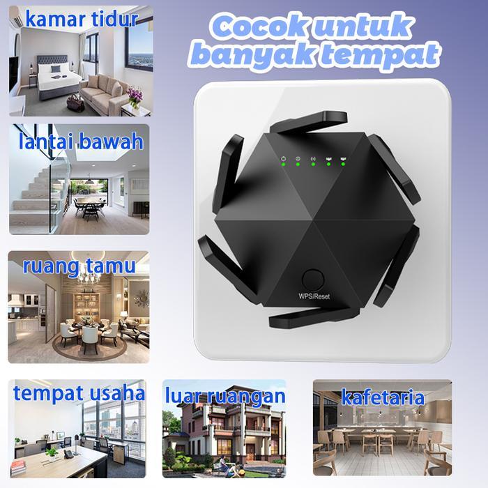 SKS CODManfen Repeater 300Mbps Wireless USB Signal Range Extender 6 Antena penguat Alat Hitam Kabel