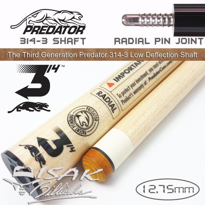 PREDATOR 314-3 RADIAL PIN SHAFT - LOW DEFLECTION BILLIARD STICK BILIAR