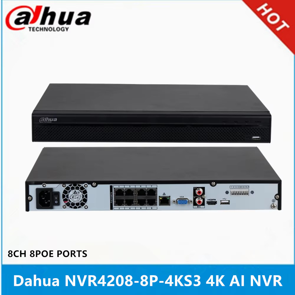 Dahua NVR4208-8P-4KS3 8ch with 8 PoE ports & NVR4216-16P-4KS3 16ch with 16 PoE ports 4K NVR 1U