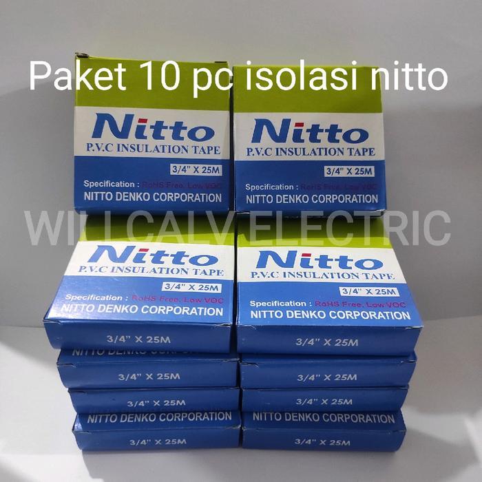 Paket 10 Pc Isolasi Listrik Nitto / Isolasi Kabel Listrik Nitto / Isolasi Nitto Kabel Listrik