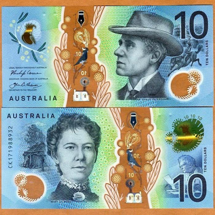 Uang Kertas Australia 10 Dolar 2017 Bahan Polimer