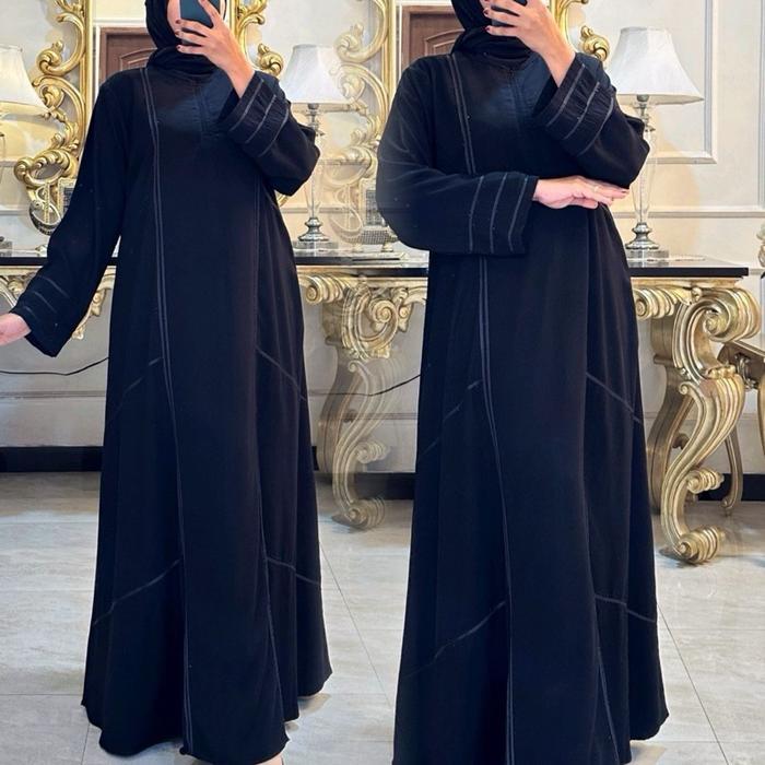 Abaya Sakinah Black Abaya Gamis Dress Jetblack Abaya Kondangan Abaya Bundling Pashmina Abaya Putih B