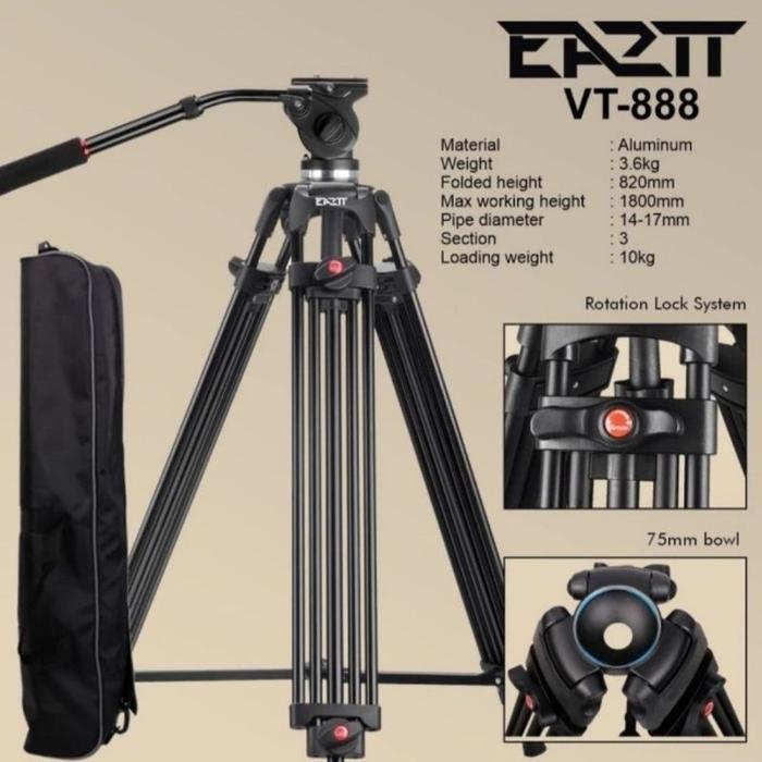 Promo Tripod Kamera Video Shooting/Tripod Kameramen Ea2Tt Vt-888 Terlaris