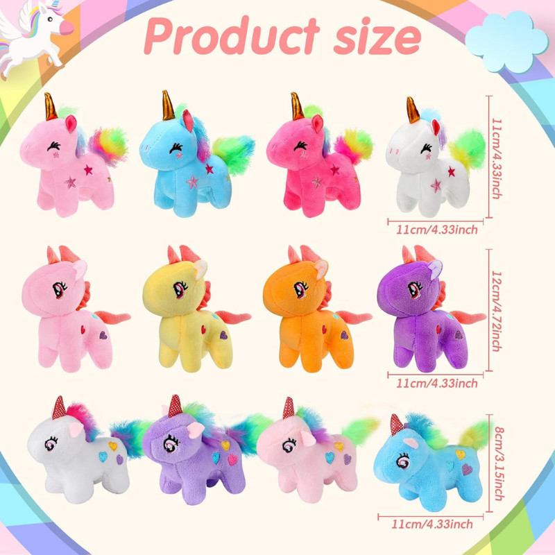 12/24/36Sets Unicorn Party Favors Stuffed Animal Adopt Me Unicorn Plush Keychain Birthday Gifts with