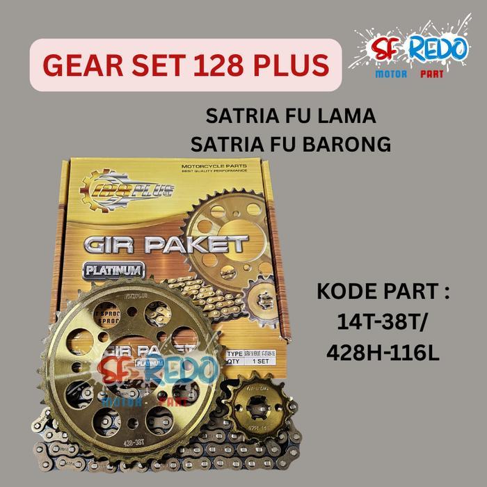 Alpha Sparepart - Gear Gir Set Gir Paket Satria Fu 150 Lama Barong 14-38T 428H-116L 128Plus