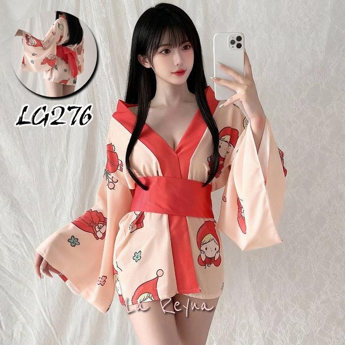 Lareyna Kimono Lingerie Motif Karakter Lucu Cute Imut Seksi Yukata Jepang LG276