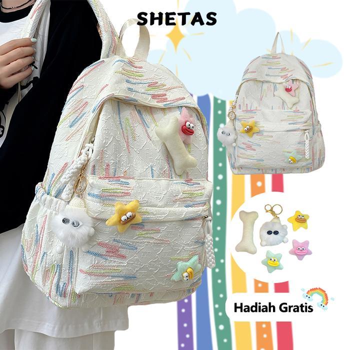 Elizabeth - Tas Ransel Wanita Premium / Kapasitas Besar Untuk Laptop, Menggunakan Kain Nylon Kustom,