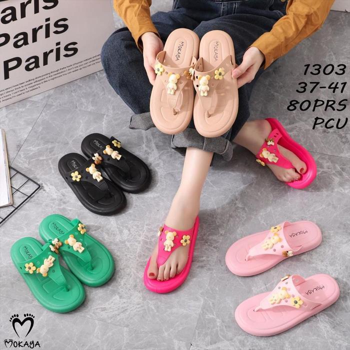 TERMURAH (1303) SANDAL JEPIT T JELLY WANITA FLIPFLOP KOREA RUBBER MAINAN JIBBIT CUTE ELEGANT IMPORT