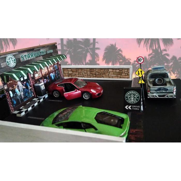 BISA COD Diorama Starbucks Diecast Skala 1:32 - 36 Kinsmart RMZ City Jada Dkk