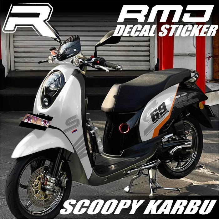 (Cod) Decal Sticker Scoopy Karbu Full Body - Stiker Scoopy Karbu Terbaru Motif Racing 69