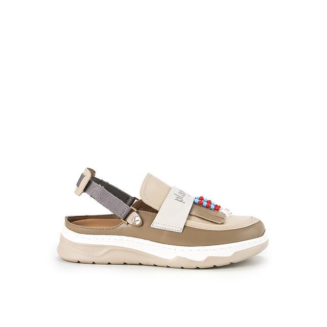 Playboy Muklay Wanita Sandal Slip On Wanita Motif Warna-Warni, Bahan Ringan, Sol Datar - Krem, 36 Se
