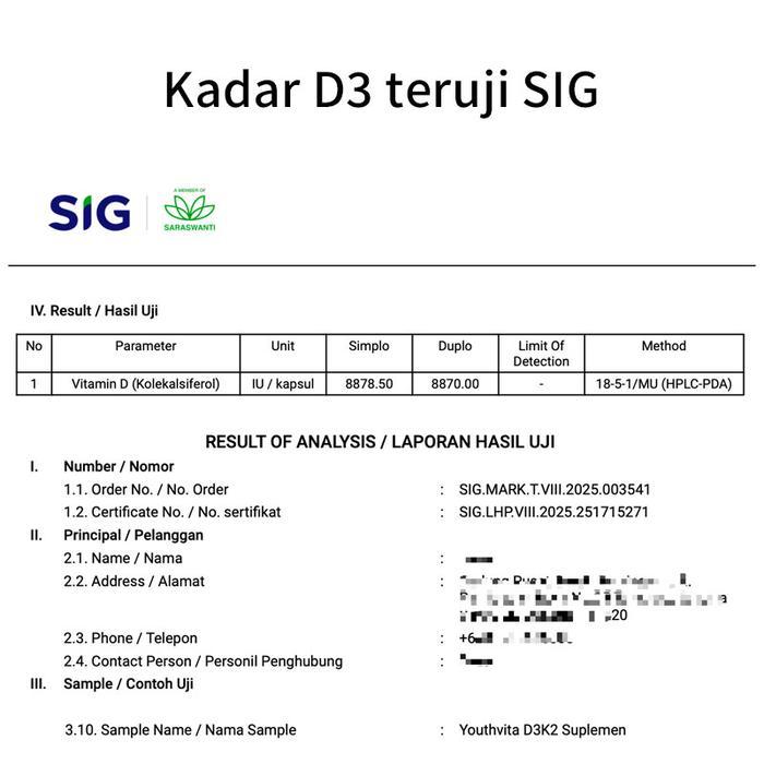 Terlaris Youthvita Vitamin D3 K2 10000Iu(Kandungan Vit D3 5000Iu Ganda)Sendi Gigi Tulang Jantung 180