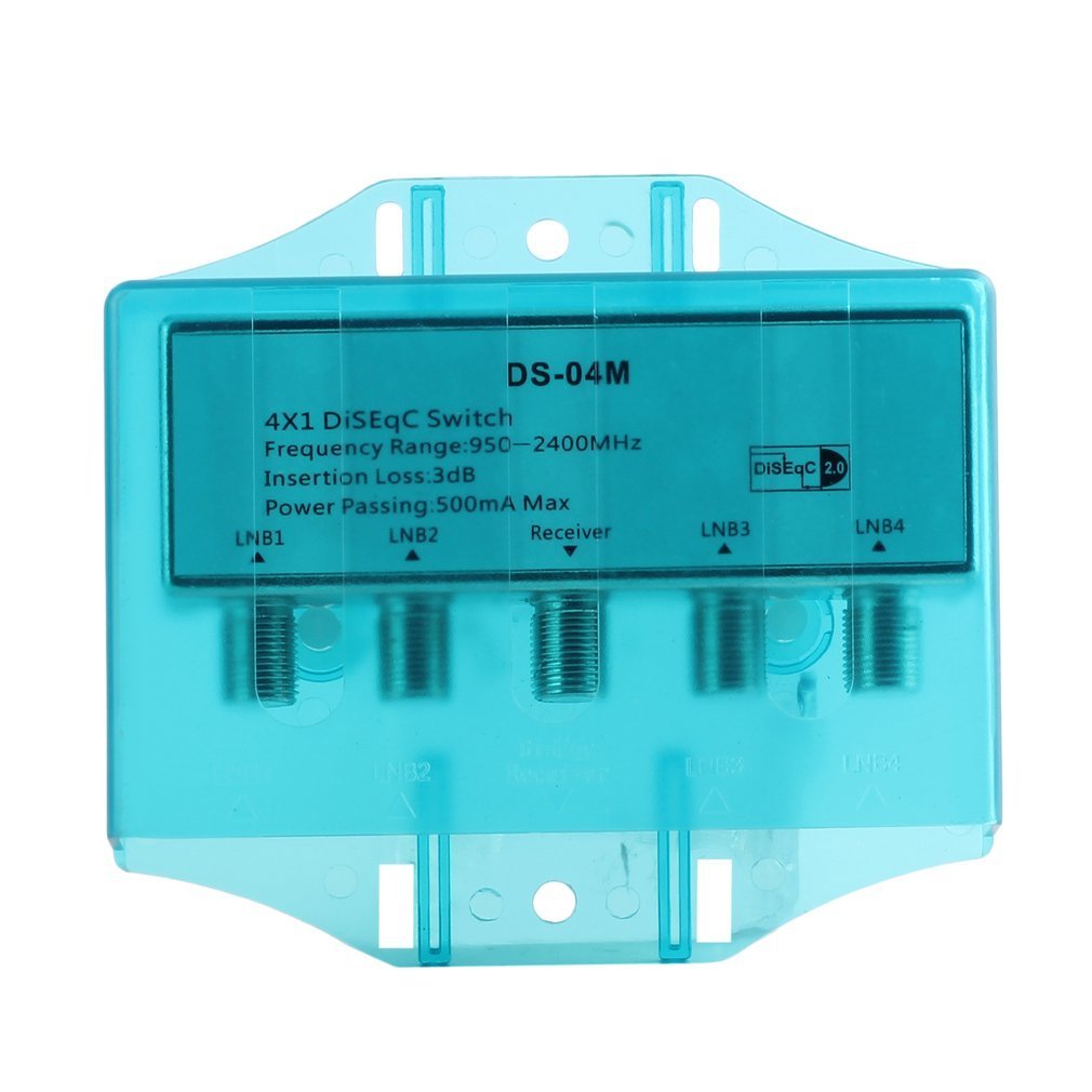TV Waterproof DS-04M Satellite TV Receiver 950-2400MH 4x1 DiSEqC 2.0 Switch Antenna FTA Dish Flat