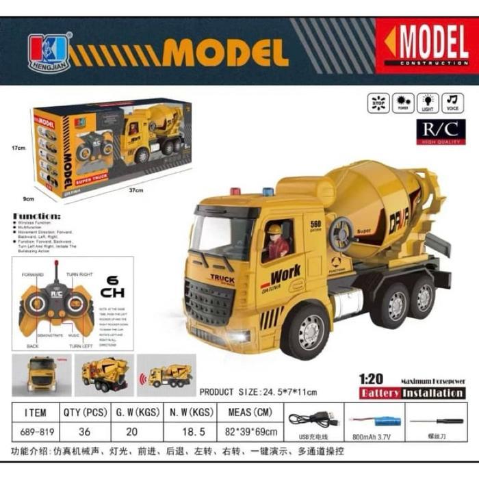 MAINAN REMOTE CONTROL Molen Semen , Truck , Beko Keruk / Mobil Mainan Molen Semen and Fire Truck LED