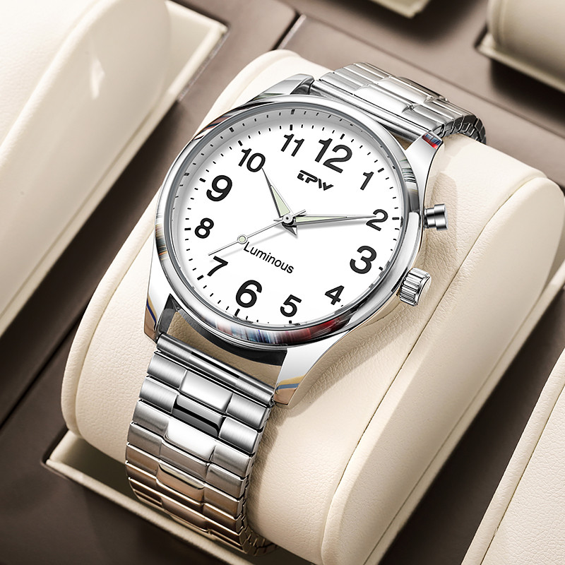 2026 TPW Light Up Watch Dial Full Luminous Face 40mm Easy Reader Steel Strap 3ATM