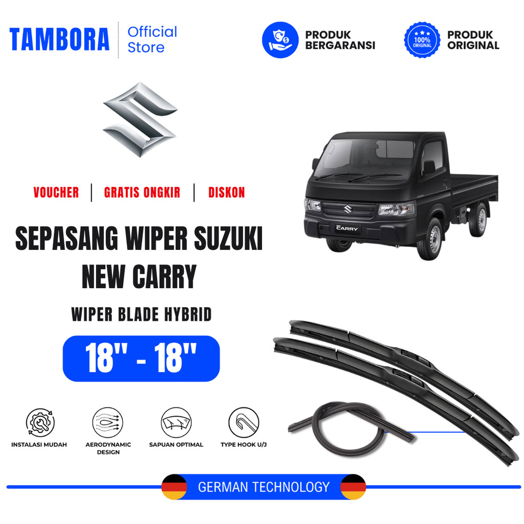 Wiper Suzuki New Carry Hybrid Kaca Depan Mobil