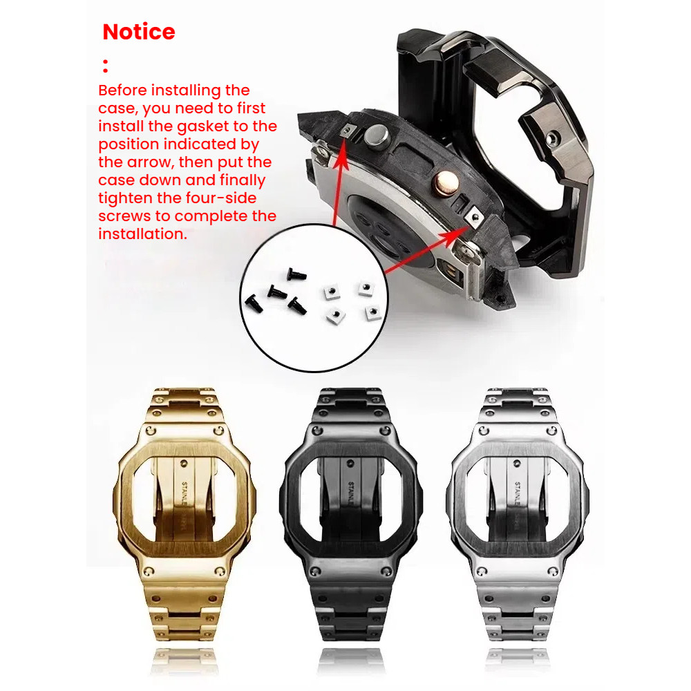 DW-H5600 Modified metal bezel watchband For Casio small square dw-h5600mb men watch Chain case