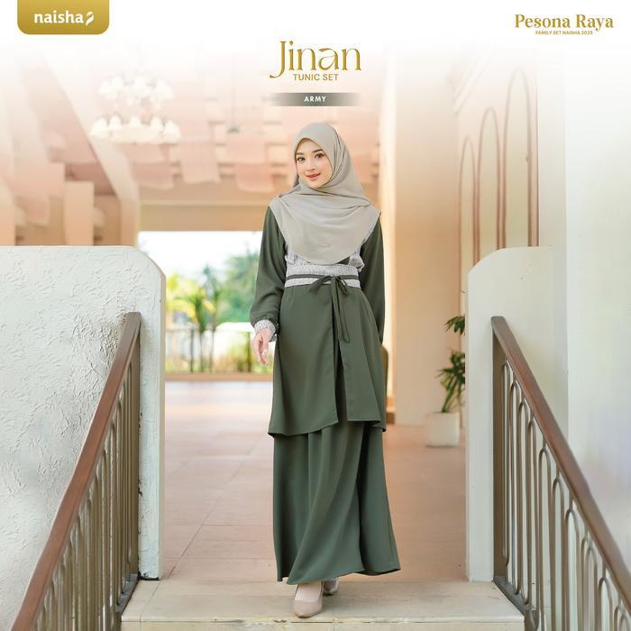 Naisha - Jinan Army Family Set | Sarimbit Keluarga | Couple Keluarga | Sarimbit Lebaran - Tunic Set 