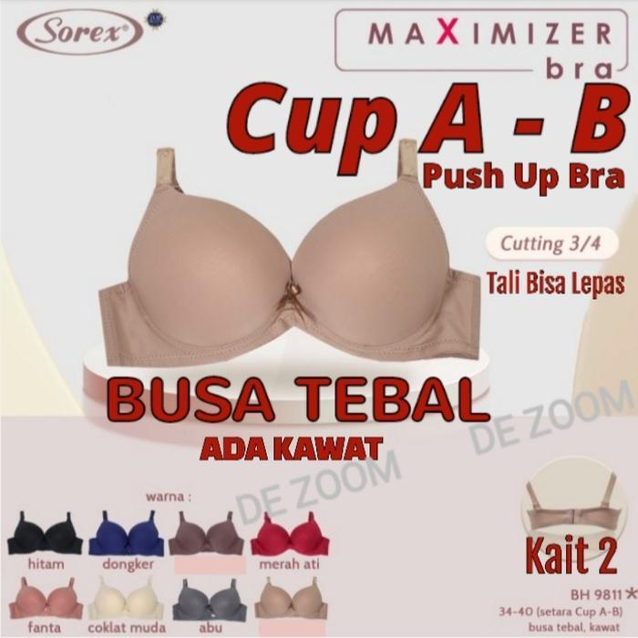 Sorex Maximizer Bra 3/4 Cup Push Up Busa Tebal kait 2 Cup A-B 9811